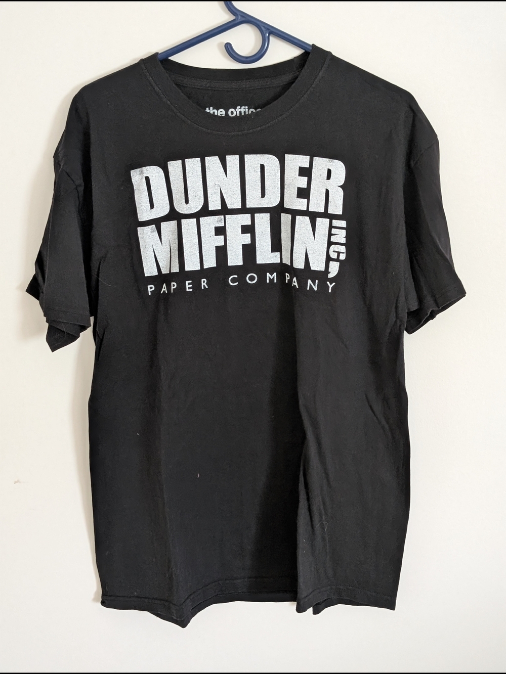 Ripple Junction Black Tee with White Dunder Mifflin Logo